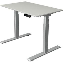 Bureau assis-debout Kerkmann Move 1 stable gris, argent 1270 mm x 1000 mm