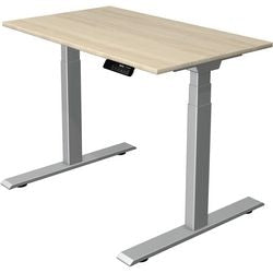 Bureau assis-debout Kerkmann move 1 érable stable, argent 1270 mm x 1000 mm