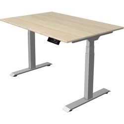 Bureau assis-debout Kerkmann move 1 érable stable, argent 1270 mm x 1200 mm