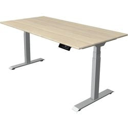 Bureau assis-debout Kerkmann move 1 érable stable, argent 1270 mm x 1600 mm