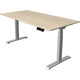 Bureau assis-debout Kerkmann move 1 érable stable, argent 1270 mm x 1600 mm
