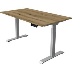 Bureau assis-debout Kerkmann Move 1 marron stable, argent 1270 mm x 1400 mm