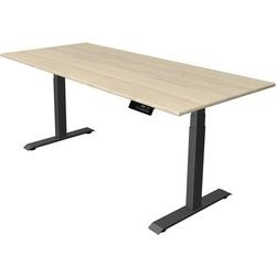 Bureau assis-debout Kerkmann move 1 érable stable, gris 1270 mm x 1800 mm
