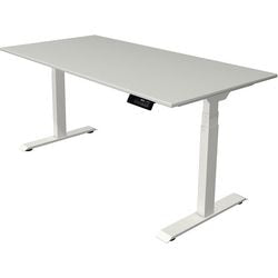 Bureau assis-debout Kerkmann Move 1 stable gris, blanc 1270 mm x 1600 mm