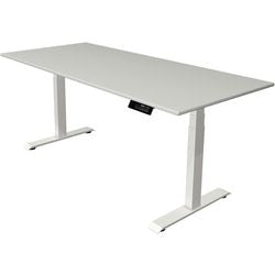 Bureau assis-debout kerkmann move 1 stable gris, blanc 1270 mm x 1800 mm