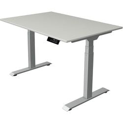 Bureau assis-debout Kerkmann Move 1 gris stable, argent 1270 mm x 1200 mm