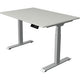 Bureau assis-debout Kerkmann Move 1 gris stable, argent 1270 mm x 1200 mm