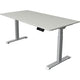Bureau assis-debout Kerkmann Move 1 stable gris, argent 1270 mm x 1600 mm