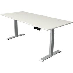 Bureau assis-debout kerkmann move 1 stable blanc, argent 1270 mm x 1800 mm