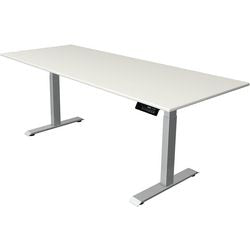 Bureau assis-debout kerkmann move 1 stable blanc, argent 1270 mm x 2000 mm