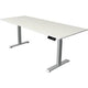Bureau assis-debout kerkmann move 1 stable blanc, argent 1270 mm x 2000 mm