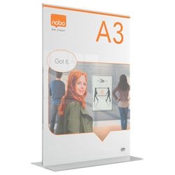 Tableau d'information pour cadre d'affiche sur pied Nobo premium plus a3 - double face - acrylique transparent