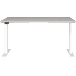 Bureau assis-debout germania gw-mailand 7905-617be cachemire, piètement en T blanc
