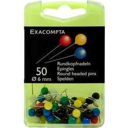 Pin's cartographiques exacompta 14375e assortiment de couleurs sphériques