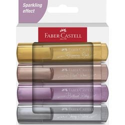 Faber-castell marqueur de texte 46 - 4 pièces - métallique - fc-254674