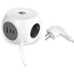 Act Agit Power Strip Cube avec 3 sockets (Type F), 30W PD