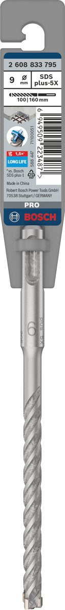 Bosch pro sds plus-5x marteau perforateur, 9x100x160mm