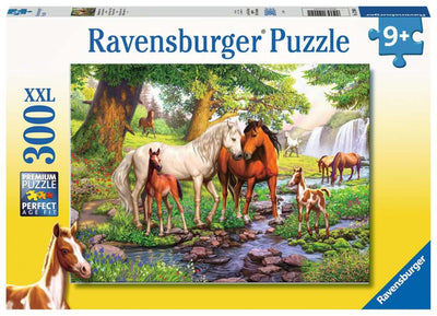 Ravensburger Puzzle du puzzle XXL Horses sauvages à la rivière, 300e.