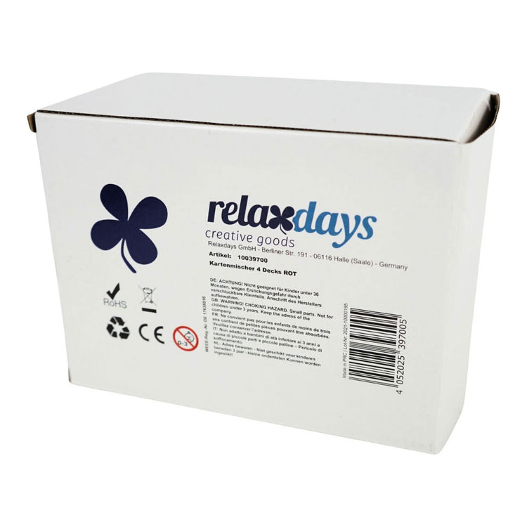 Mélangeur de cartes à batterie Relaxdays rouge 4 jeux | 6 pièces