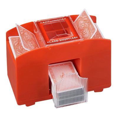 Mélangeur de cartes à batterie Relaxdays rouge 4 jeux | 6 pièces