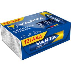 Piles varta longue durée de vie, aaa, 12 pièces