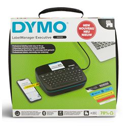 Kit d'imprimante d'étiquettes portable Dymo Label Manager Executive 640 cb avec étui de transport et 3 cassettes d'étiquettes | étiqueteuse compacte azerty | Connectivité USB Bluetooth | compatible avec les étiquettes d1