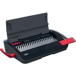 Relieuse manuelle Gbc combbind® cb12 - peignes de reliure en plastique - 195 feuilles - noir rouge