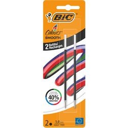 Recharge pour stylo à bille bic 4 couleurs noir 2 pièces