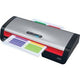 Machine à plastifier Gbc 250 office a4 - adaptée pour 75-125 microns - avec pack de démarrage de pochettes de plastification - argent noir rouge
