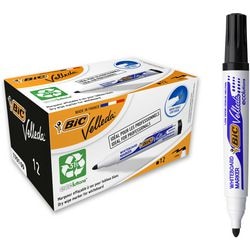 Marqueur pour tableau blanc bic 1701 velleda, support en plastique large 1-5mm, rond noir