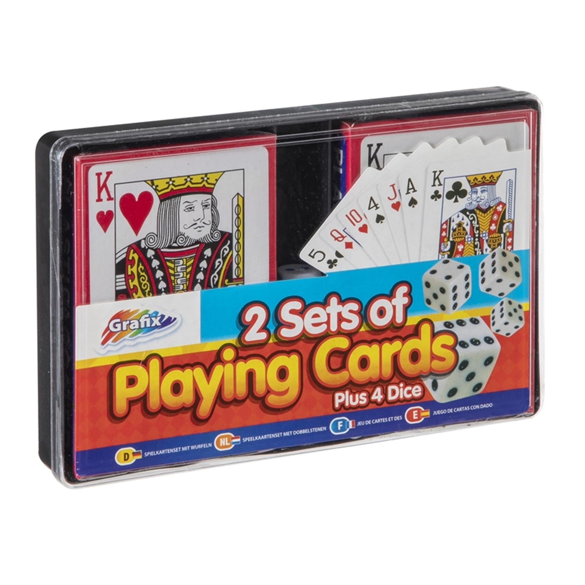 Grafix 2 paquets de cartes à jouer et 4 dés