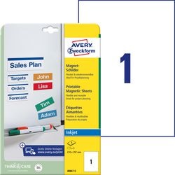 Etiquettes magnétiques avery zweckform 297 x 210 mm blanc