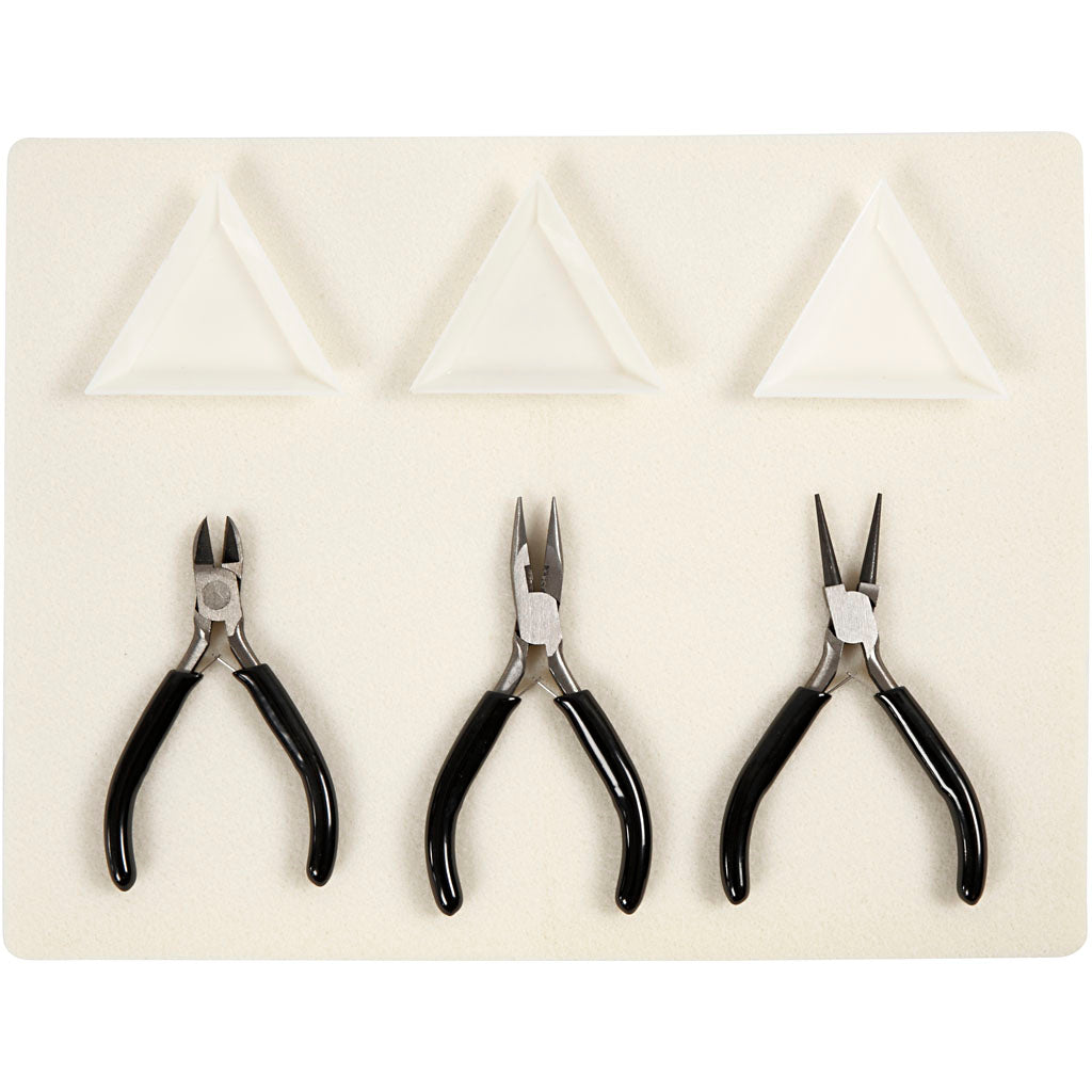 Creativ company ensemble d'outils pour bijoux, l: 10+11+12 cm, 1 set