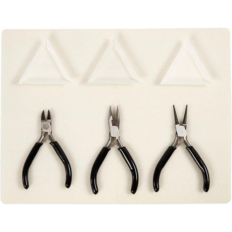 Creativ company ensemble d'outils pour bijoux, l: 10+11+12 cm, 1 set