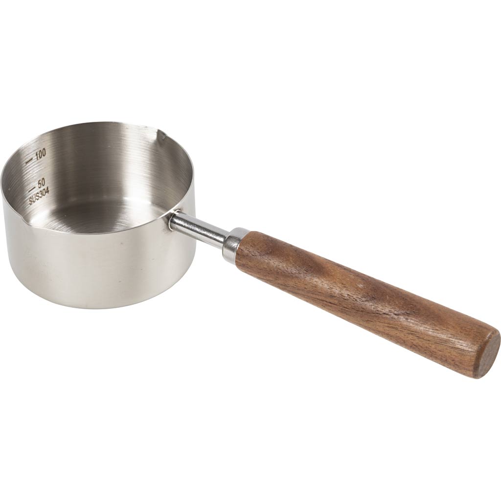 Moule verseur et fondoir en étain, d : 3,5 cm, l : 19, d 7,3 cm, 1 pièce