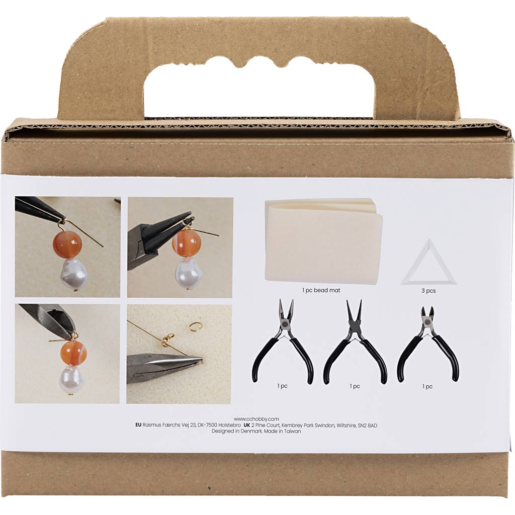 Ensemble d'outils pour bijoux Creativ company, l: 10+11+12 cm, 1 ensemble 1 boîte