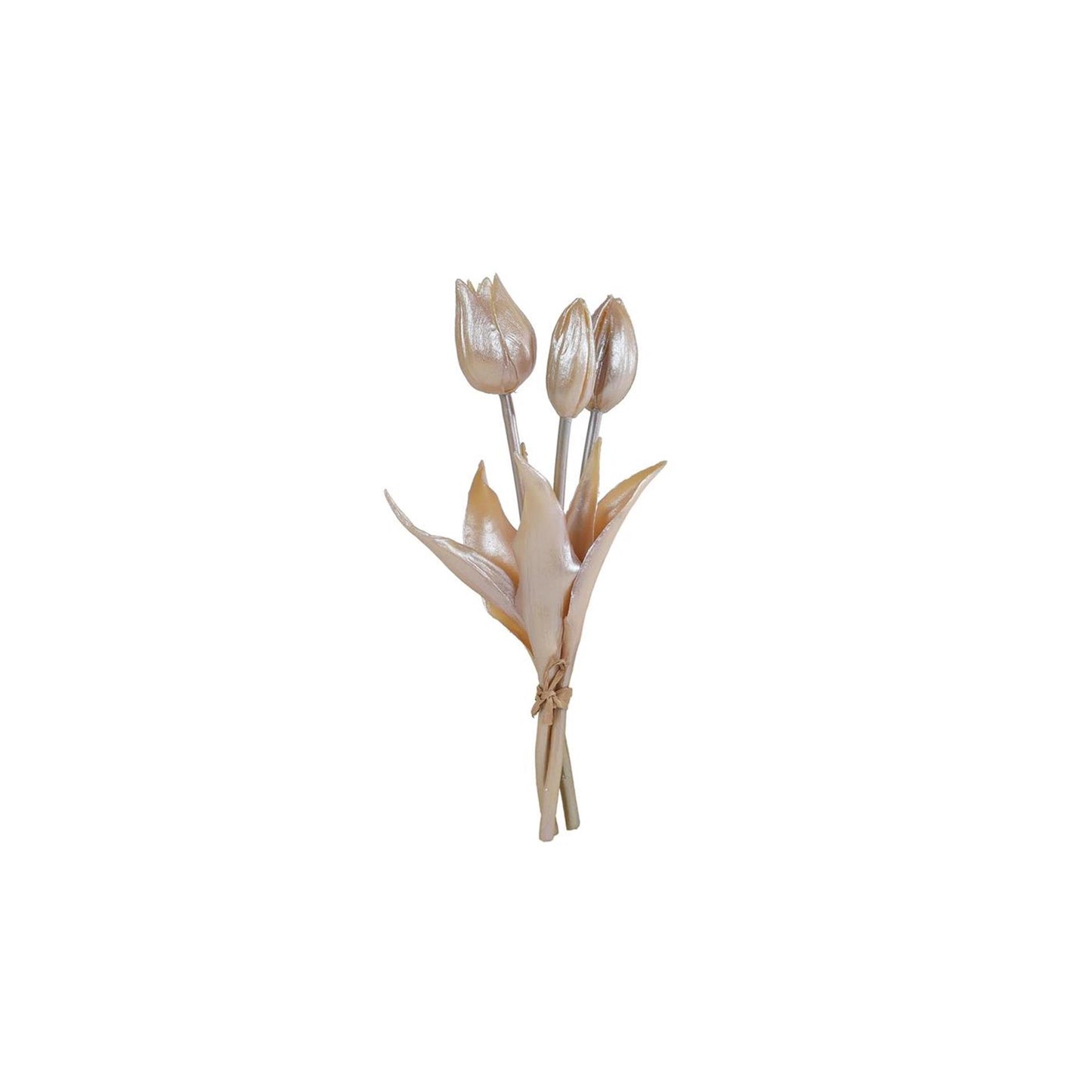 Fleur artificielle tulipe 3x champagne or 25cm