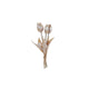 Fleur artificielle tulipe 3x champagne or 25cm
