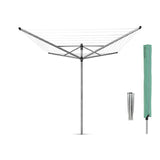 Brabantia brabantia lift-o-mac droogmolen 60 m longueur sèche + crochet moulu et couverture gris métallique - afbeelding 2