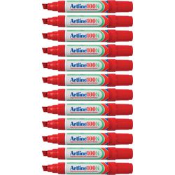 Marqueur Permanent artline 100 ultra 7.5-12mm rouge incliné écologique