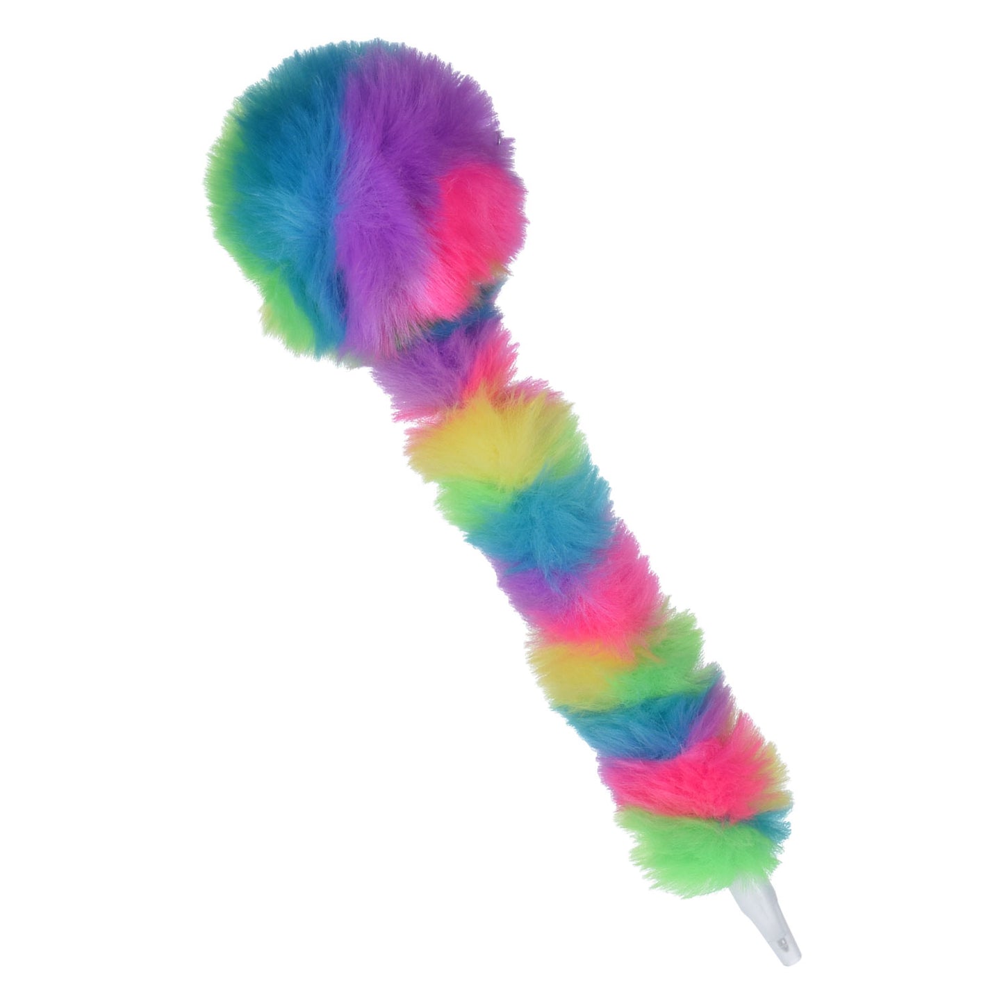 Stylo à bille arc-en-ciel en peluche