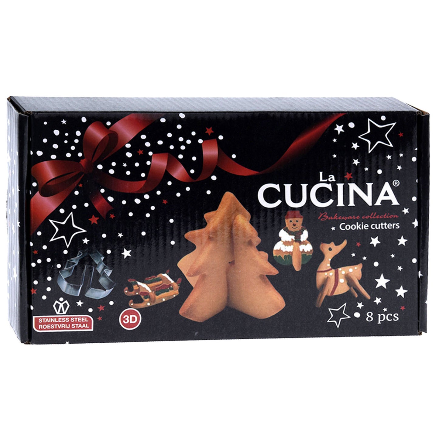 Ensemble de forme approprié cookies de Noël 3D, 8dlg.