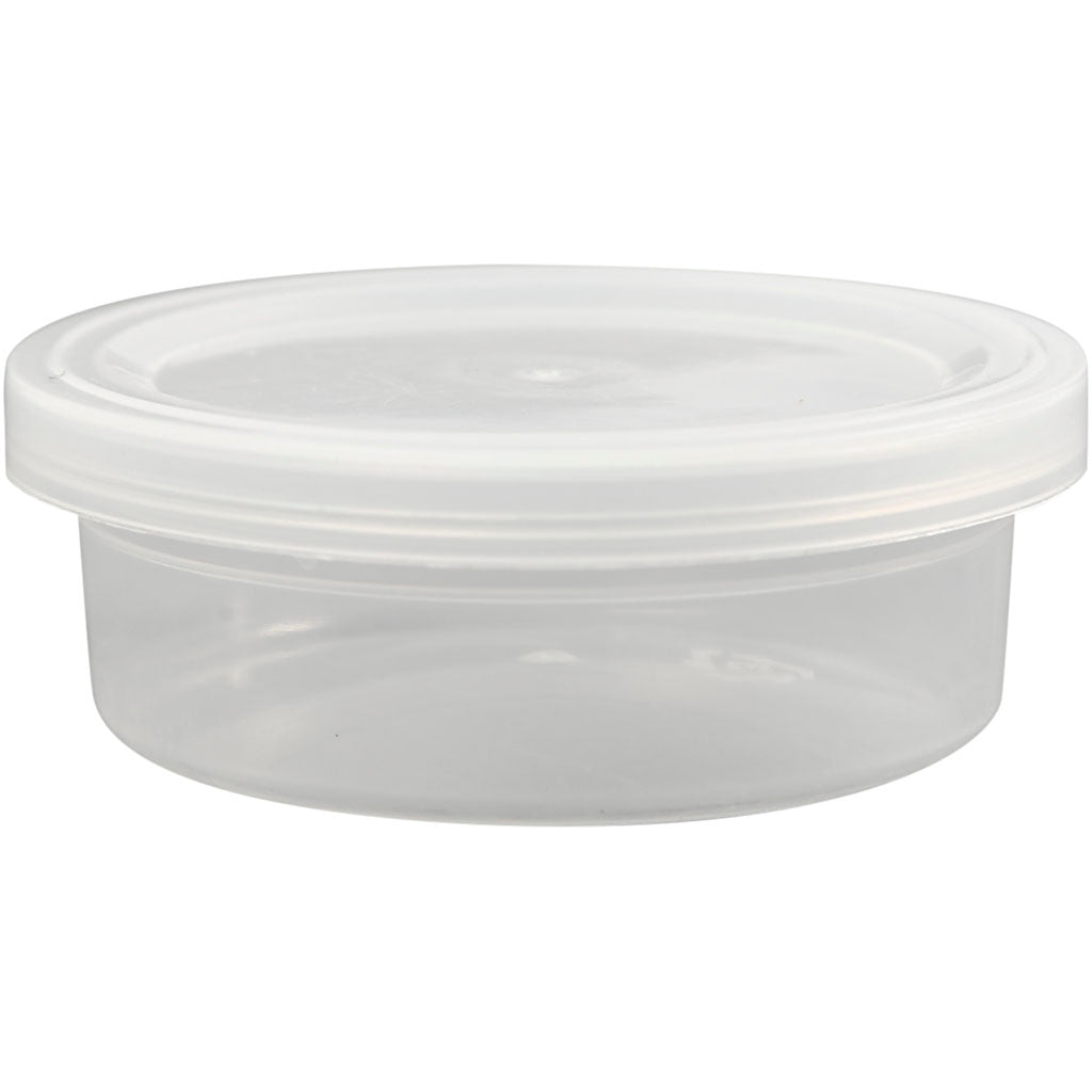 Pot en plastique Creativ company avec couvercle, h : 24 mm, d 68 mm, 45 ml, 20 pièces 1 boîte