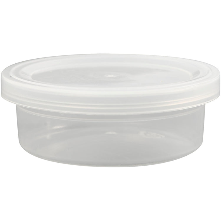 Pot en plastique Creativ company avec couvercle, h : 24 mm, d 68 mm, 45 ml, 20 pièces 1 boîte