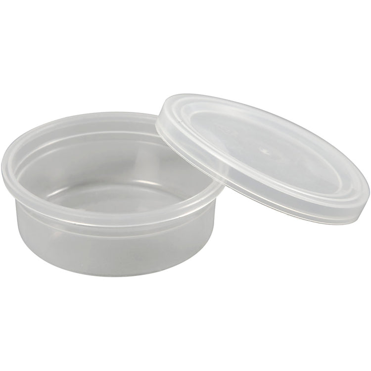 Pot en plastique Creativ company avec couvercle, h : 24 mm, d 68 mm, 45 ml, 20 pièces 1 boîte