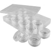 Boîte de rangement Creativ company avec pots, h : 20 mm, d 35 mm, 10 ml, 12 pièces 1 set