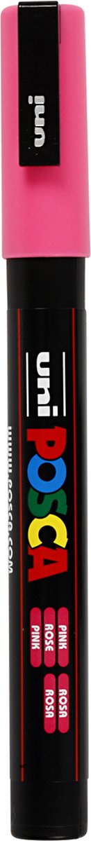 Marqueur Posca Uni-Posca, AFM PC-3M, épaisseur de ligne 0,9-1,3 mm, fin, rose, 1 pièce