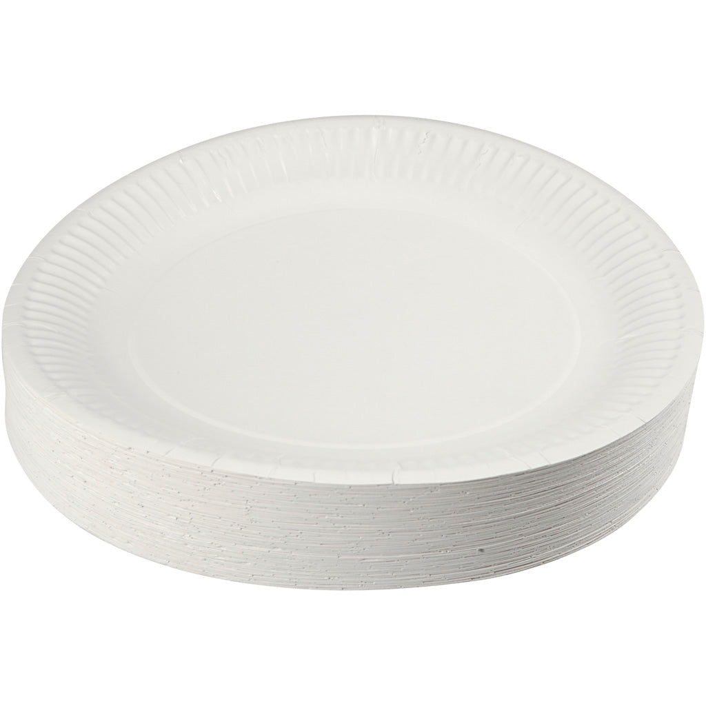 Plaque en papier, D 23 cm, 100 pièces 1 boîte