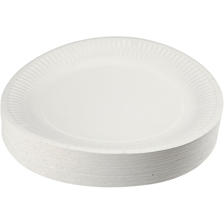 Plaque en papier, D 23 cm, 100 pièces 1 boîte
