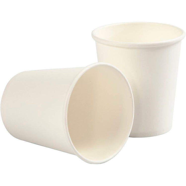 Gobelet en carton, h : 7,8 cm, d 7,2 cm, 205 ml, blanc, 50 pièces 1 boîte